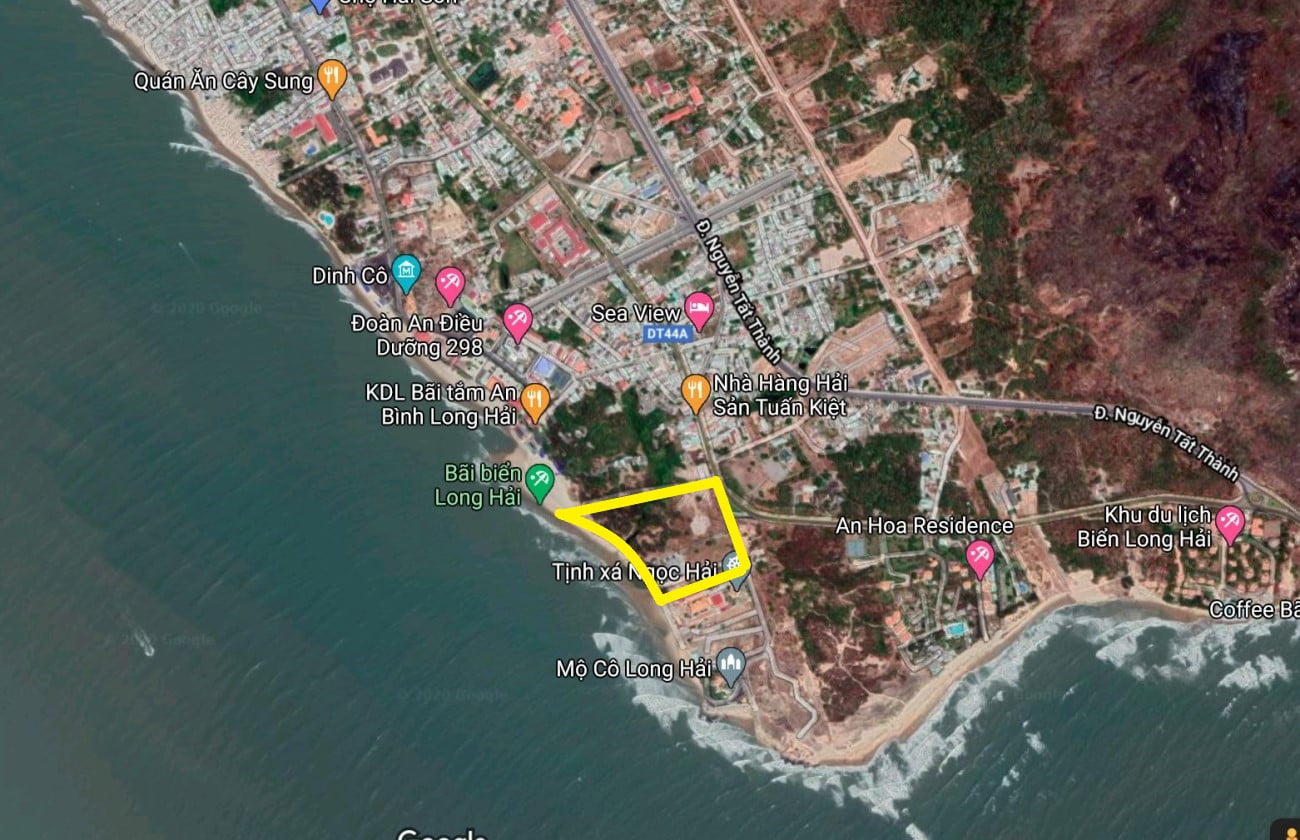 Vị trí Charm Long Hải chụp từ Google map 
