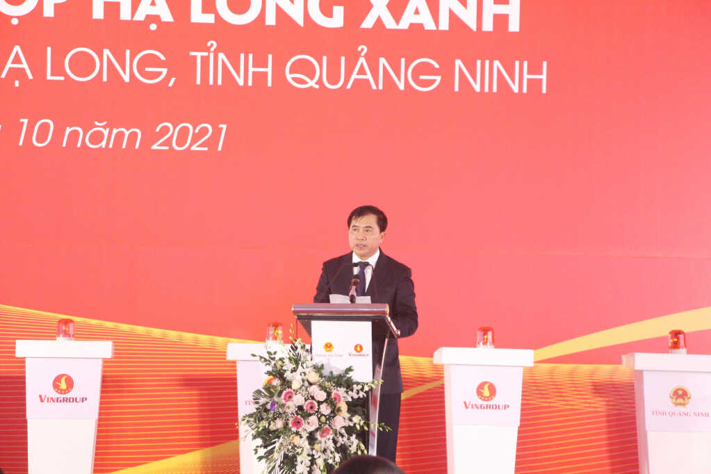 Thứ trưởng Bộ Xây dựng Lê Quang Hùng phát biểu tại lễ khởi công.