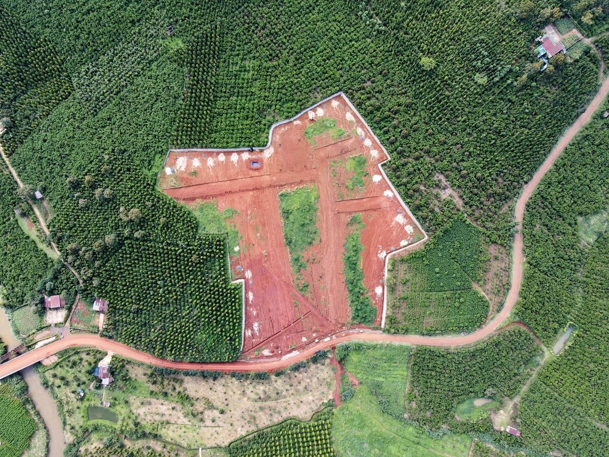 Mặt bằng chụp từ trên cao Làng Lộc Thanh Bảo Lộc